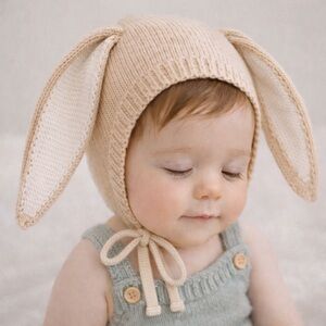 Olive and Cradle Knitted Henry Bunny Bonnet